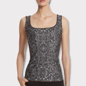 WHITE HOUSE BLACK MARKET Floral Jacquard Corset Fitted Tank size S